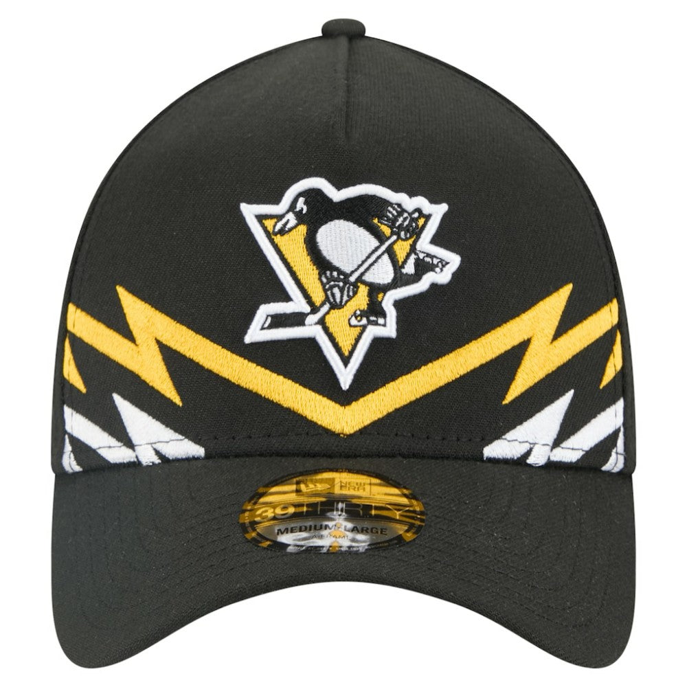 NHL Pittsburgh Penguins New Era 39THIRTY A-Frame Perforated Flex Hat - Black