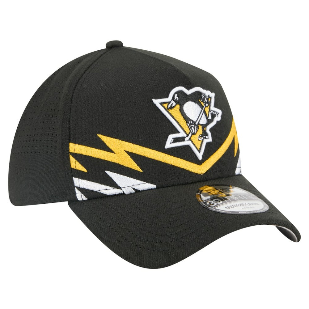 NHL Pittsburgh Penguins New Era 39THIRTY A-Frame Perforated Flex Hat - Black