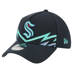 NHL Seattle Kraken New Era Zig Zag 39THIRTY A-Frame Perforated Flex Hat - Deep Sea Blue