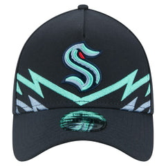 NHL Seattle Kraken New Era Zig Zag 39THIRTY A-Frame Perforated Flex Hat - Deep Sea Blue