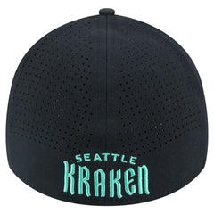 NHL Seattle Kraken New Era Zig Zag 39THIRTY A-Frame Perforated Flex Hat - Deep Sea Blue