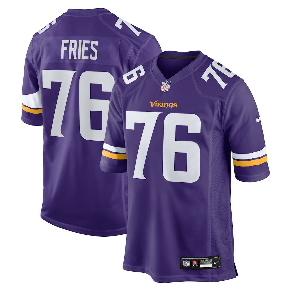 NFL Will Fries Minnesota Vikings Team Game Jersey - Purple
