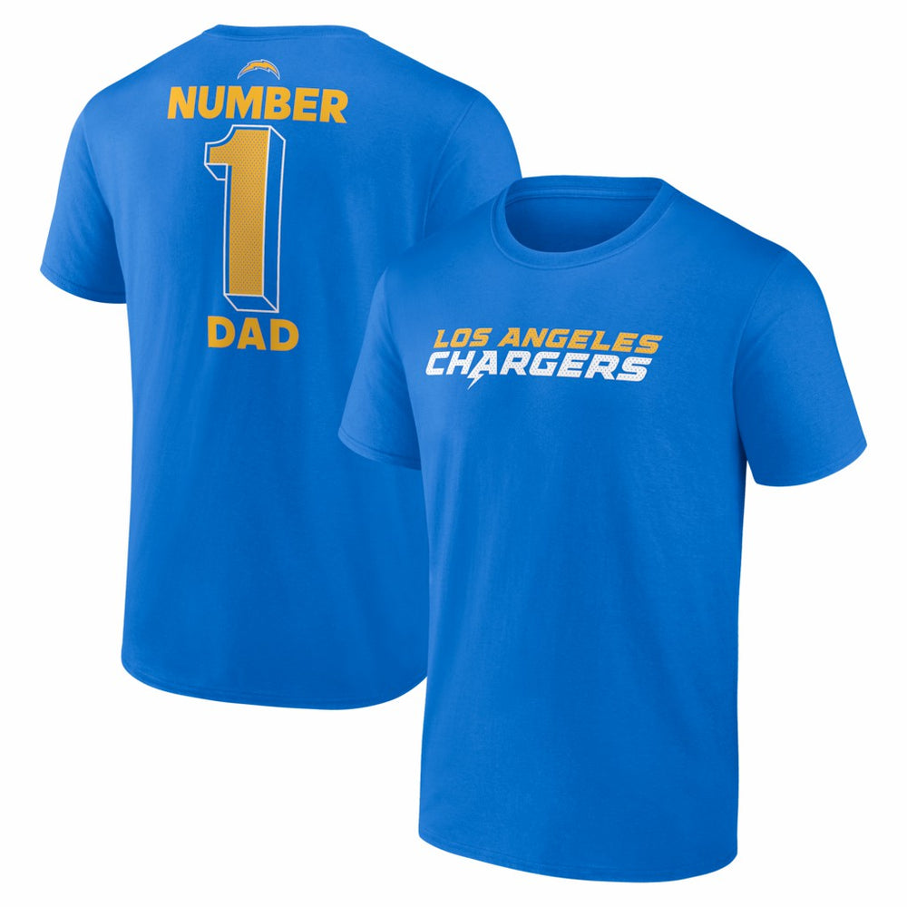 Los Angeles Chargers #1 Dad Jersey T-Shirt Powder Blue