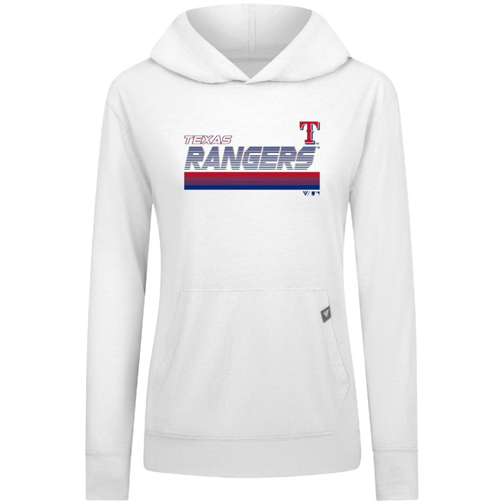 Texas Rangers Levelwear Women's Relay Breaker Pullover Hoodie - White Hoodies