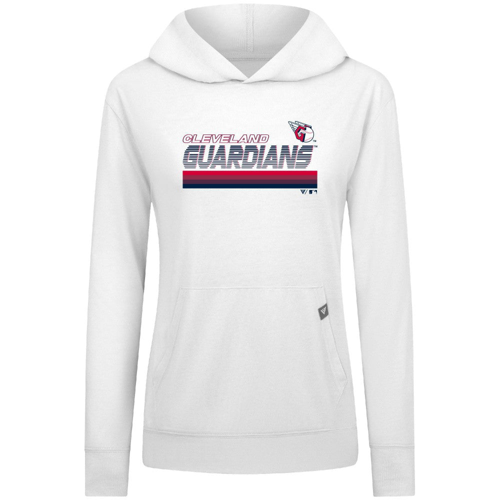 Cleveland Guardians Levelwear Women's Relay Breaker Pullover Hoodie - White Hoodies