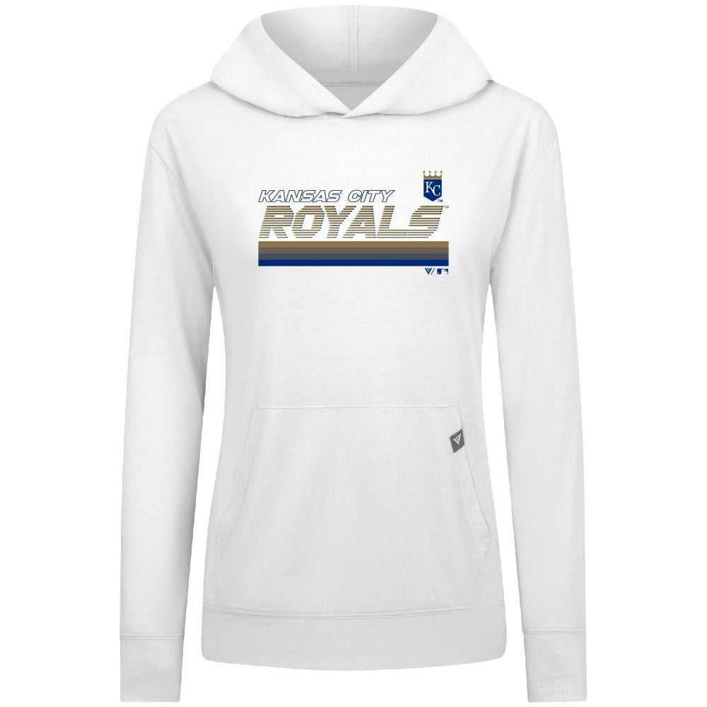 Kansas City Royals Levelwear Women's Relay Breaker Pullover Hoodie - White Hoodies