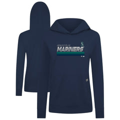 Seattle Mariners Levelwear Women's Relay Breaker Pullover Hoodie - Navy Hoodies