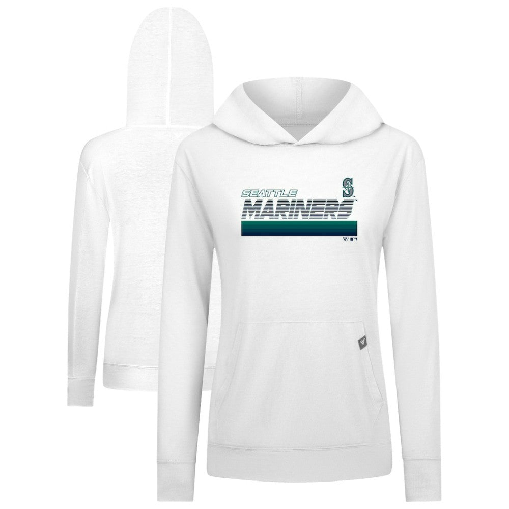 Seattle Mariners Levelwear Women's Relay Breaker Pullover Hoodie - White Hoodies