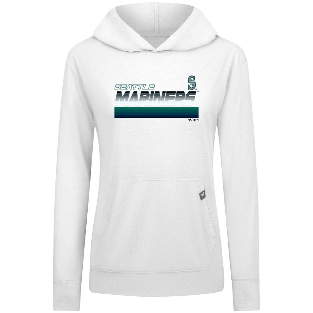 Seattle Mariners Levelwear Women's Relay Breaker Pullover Hoodie - White Hoodies