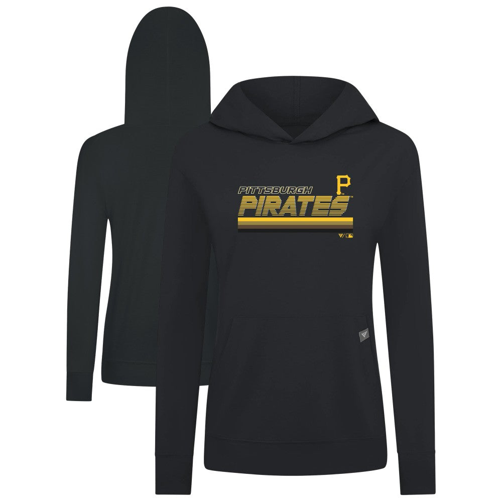 Pittsburgh Pirates Levelwear Women's Relay Breaker Pullover Hoodie - Black Hoodies