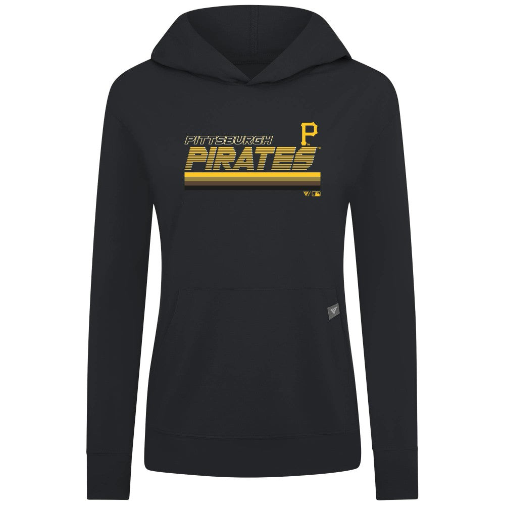 Pittsburgh Pirates Levelwear Women's Relay Breaker Pullover Hoodie - Black Hoodies