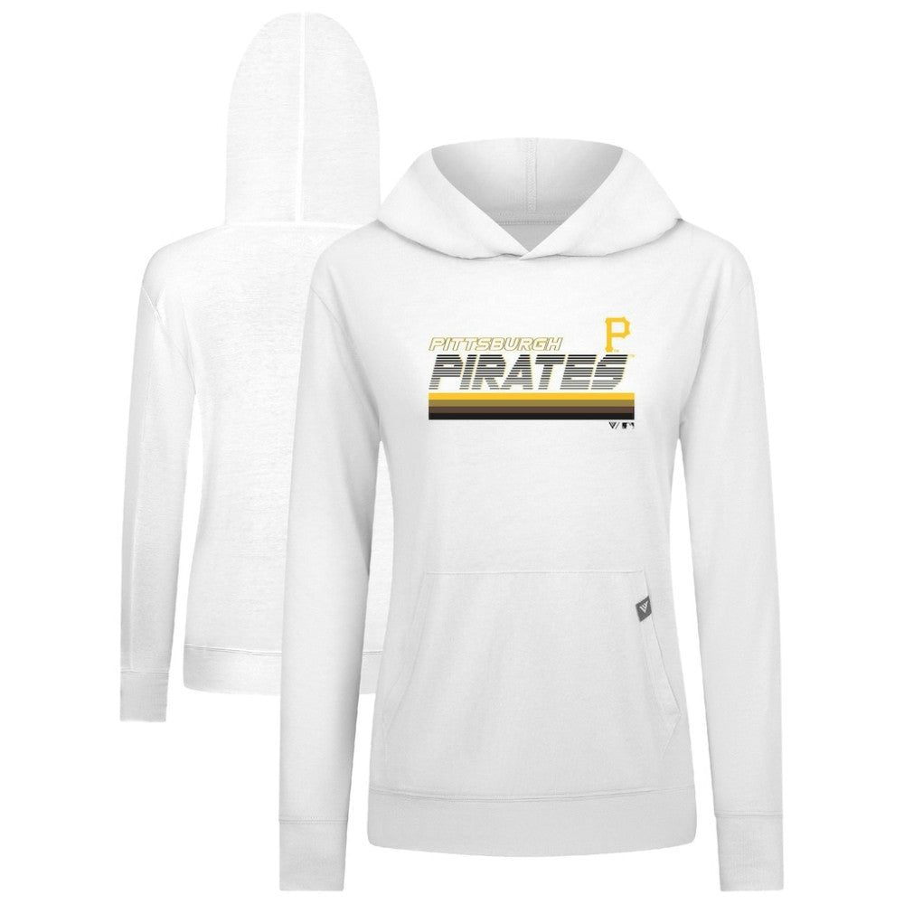 Pittsburgh Pirates Levelwear Women's Relay Breaker Pullover Hoodie - White Hoodies
