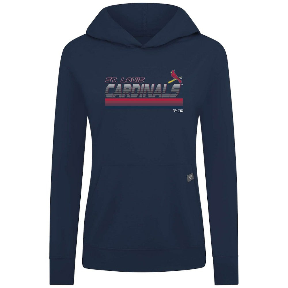 St. Louis Cardinals Levelwear Women's Relay Breaker Pullover Hoodie - Navy Hoodies