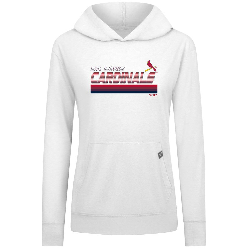St. Louis Cardinals Levelwear Women's Relay Breaker Pullover Hoodie - White Hoodies