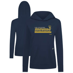 Milwaukee Brewers Levelwear Women's Relay Breaker Pullover Hoodie - Navy Hoodies