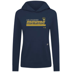 Milwaukee Brewers Levelwear Women's Relay Breaker Pullover Hoodie - Navy Hoodies