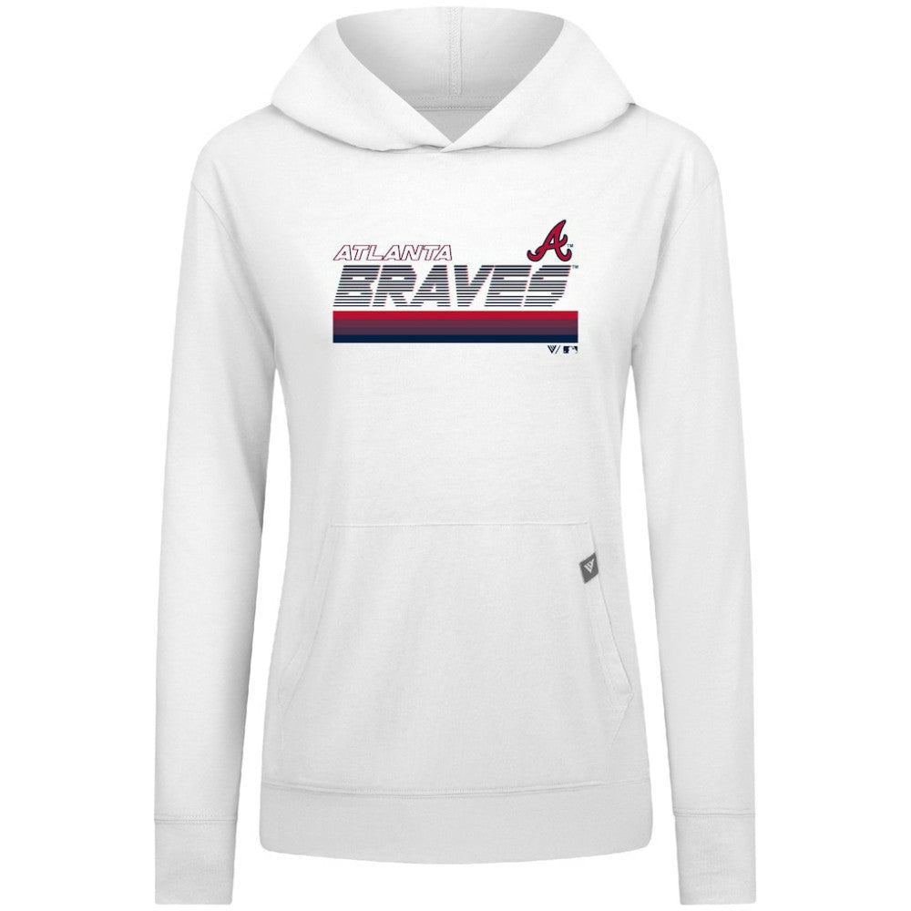 Atlanta Braves Levelwear Women's Relay Breaker Pullover Hoodie - White Hoodies