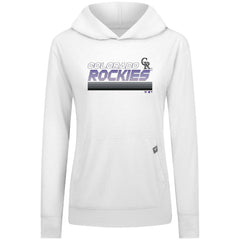 Colorado Rockies Levelwear Women's Relay Breaker Pullover Hoodie - White Hoodies