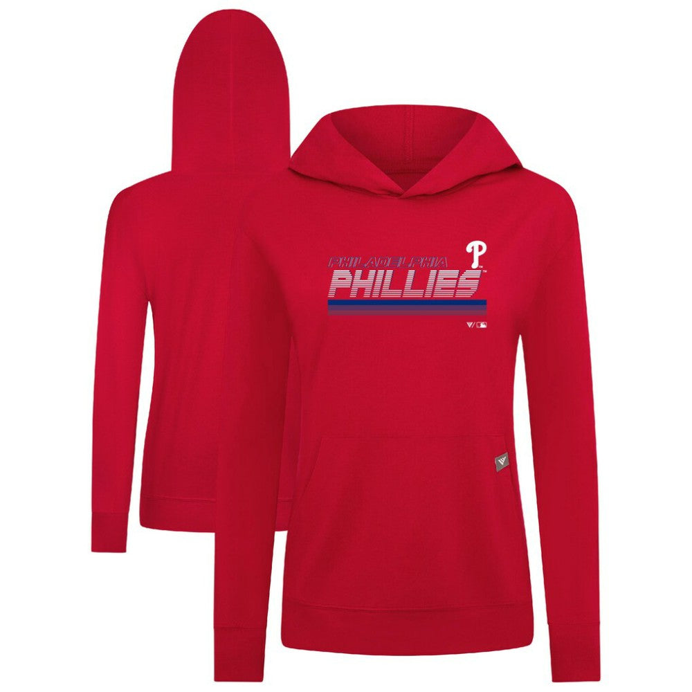 Philadelphia Phillies Levelwear Women's Relay Breaker Pullover Hoodie - Red Hoodies