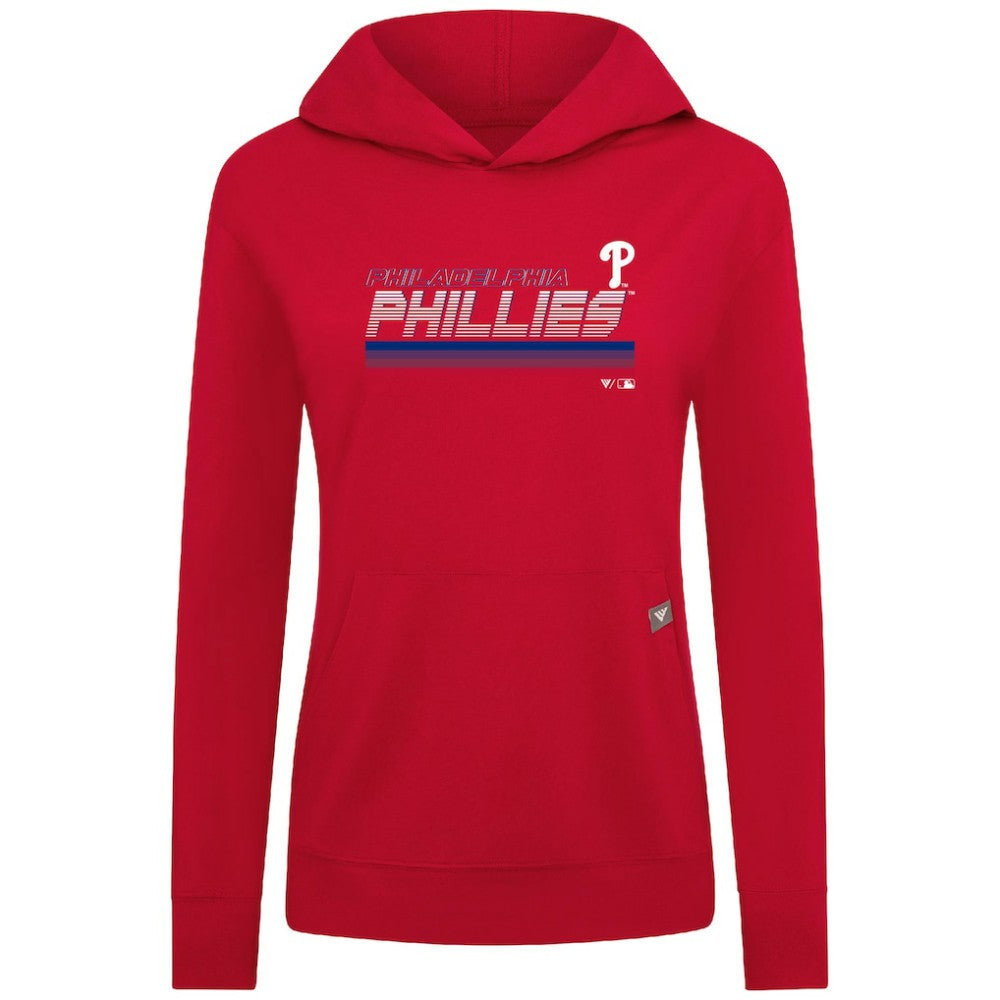 Philadelphia Phillies Levelwear Women's Relay Breaker Pullover Hoodie - Red Hoodies