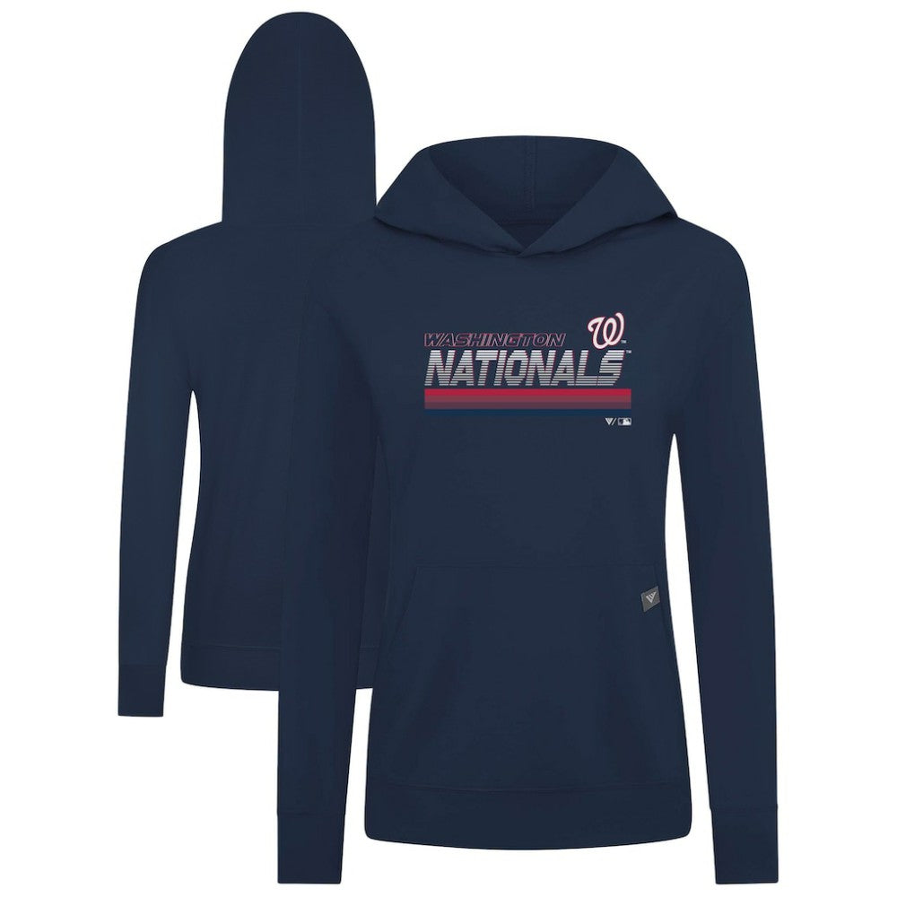 Washington Nationals Levelwear Women's Relay Breaker Pullover Hoodie - Navy Hoodies