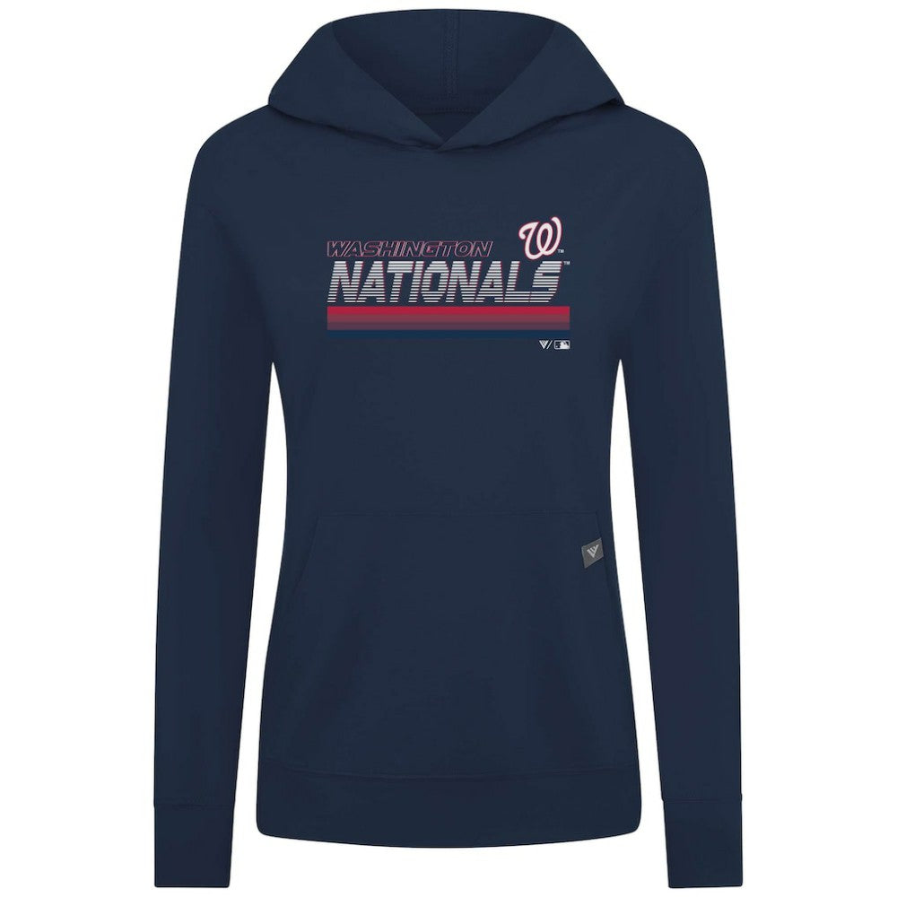 Washington Nationals Levelwear Women's Relay Breaker Pullover Hoodie - Navy Hoodies