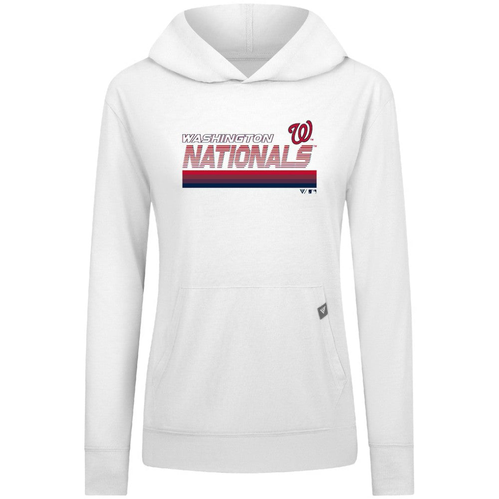 Washington Nationals Levelwear Women's Relay Breaker Pullover Hoodie - White Hoodies