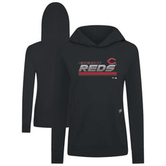 Cincinnati Reds Levelwear Women's Relay Breaker Pullover Hoodie - Black Hoodies