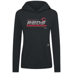 Cincinnati Reds Levelwear Women's Relay Breaker Pullover Hoodie - Black Hoodies