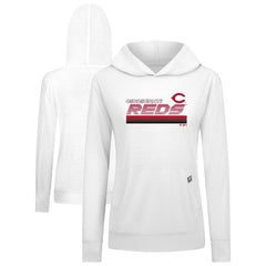 Cincinnati Reds Levelwear Women's Relay Breaker Pullover Hoodie - White Hoodies
