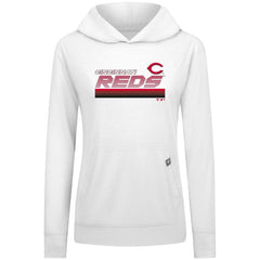 Cincinnati Reds Levelwear Women's Relay Breaker Pullover Hoodie - White Hoodies