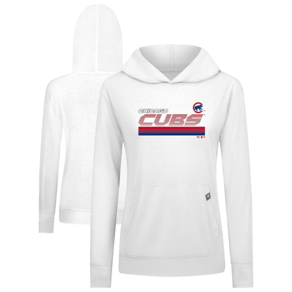 Chicago Cubs Levelwear Women's Relay Breaker Pullover Hoodie - White Hoodies