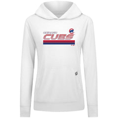 Chicago Cubs Levelwear Women's Relay Breaker Pullover Hoodie - White Hoodies