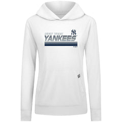New York Yankees Levelwear Women's Relay Breaker Pullover Hoodie - White Hoodies