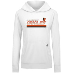 Baltimore Orioles Levelwear Women's Relay Breaker Pullover Hoodie - White Hoodies