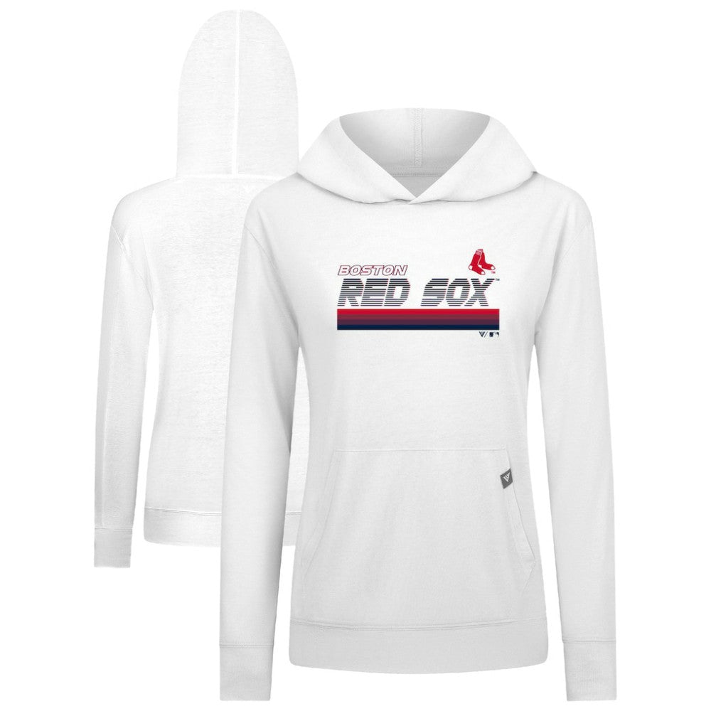 Boston Red Sox Levelwear Women's Relay Breaker Pullover Hoodie - White Hoodies