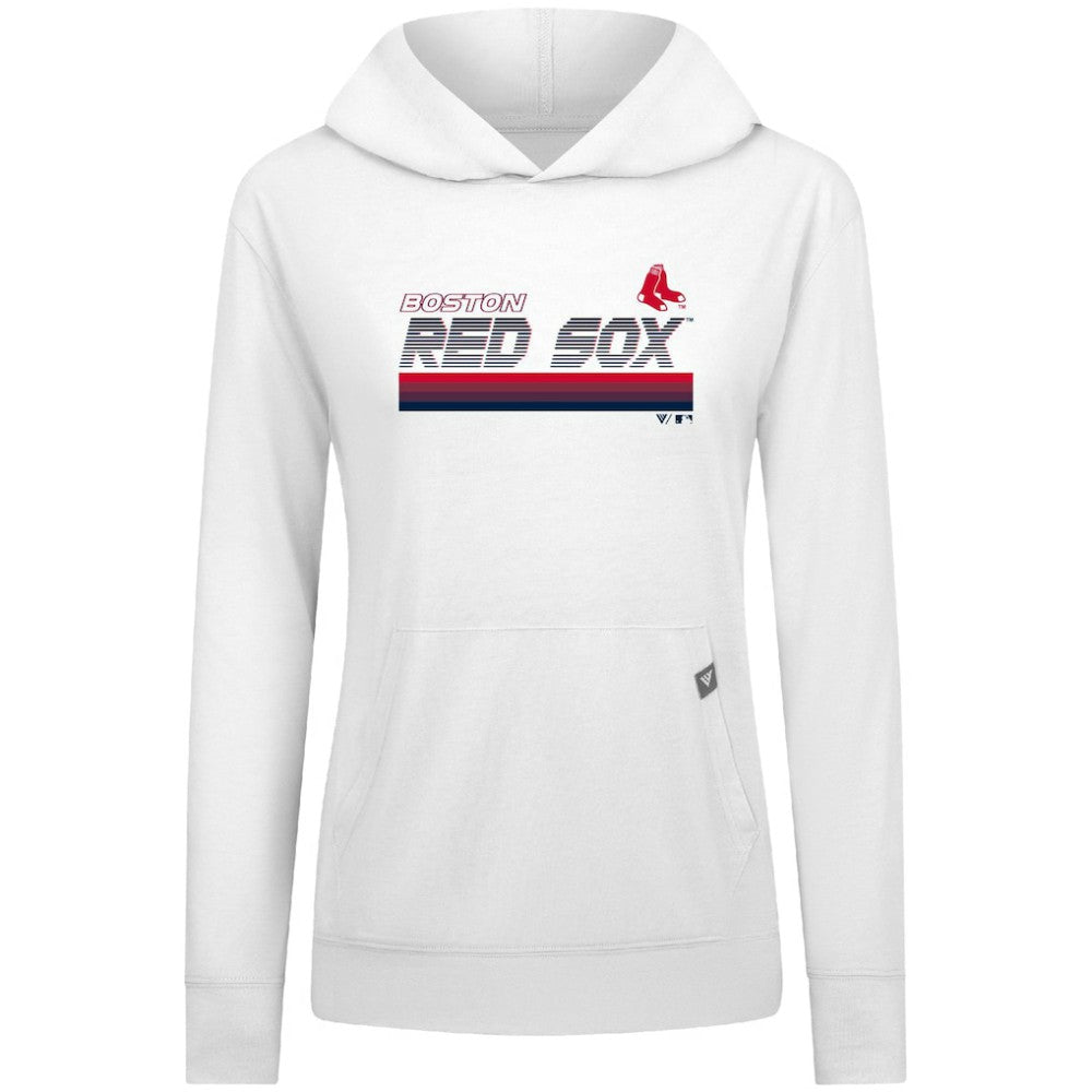 Boston Red Sox Levelwear Women's Relay Breaker Pullover Hoodie - White Hoodies