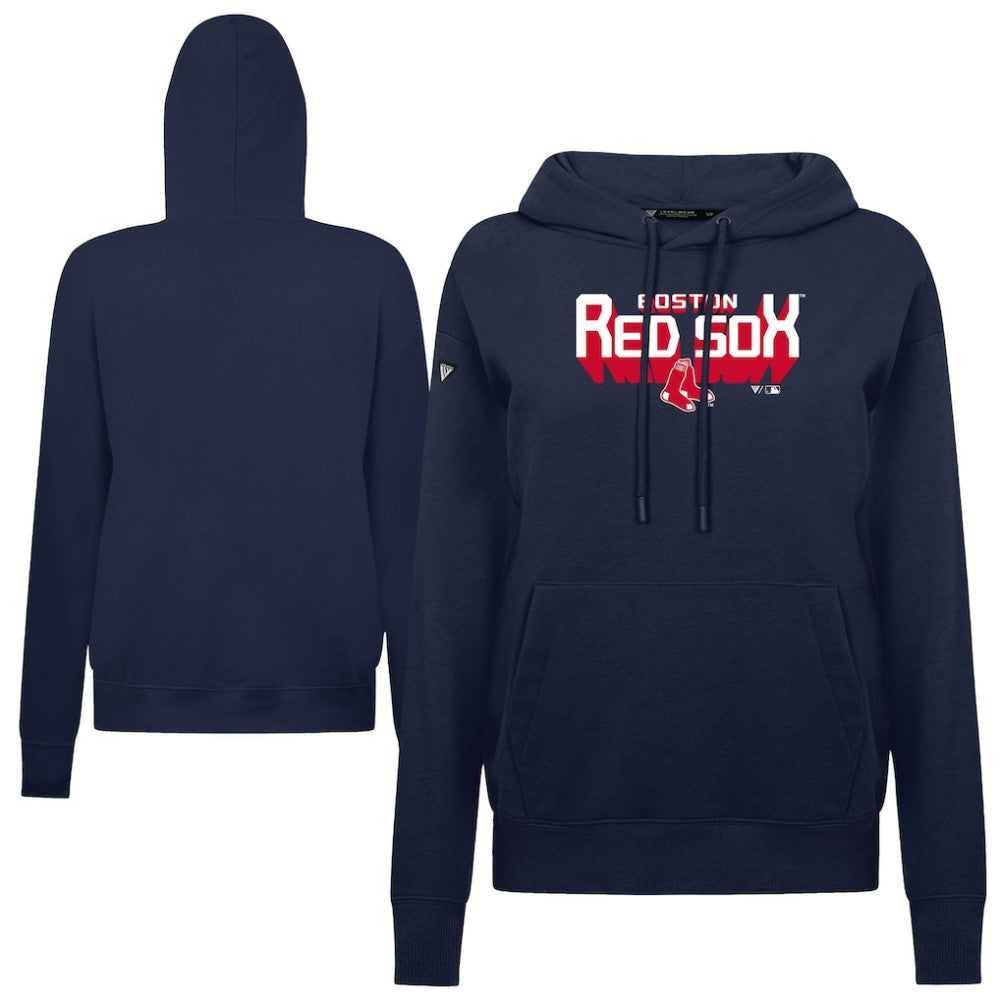 Boston Red Sox Levelwear Women's Adorn Retro 3D Pullover Hoodie - Navy Hoodies