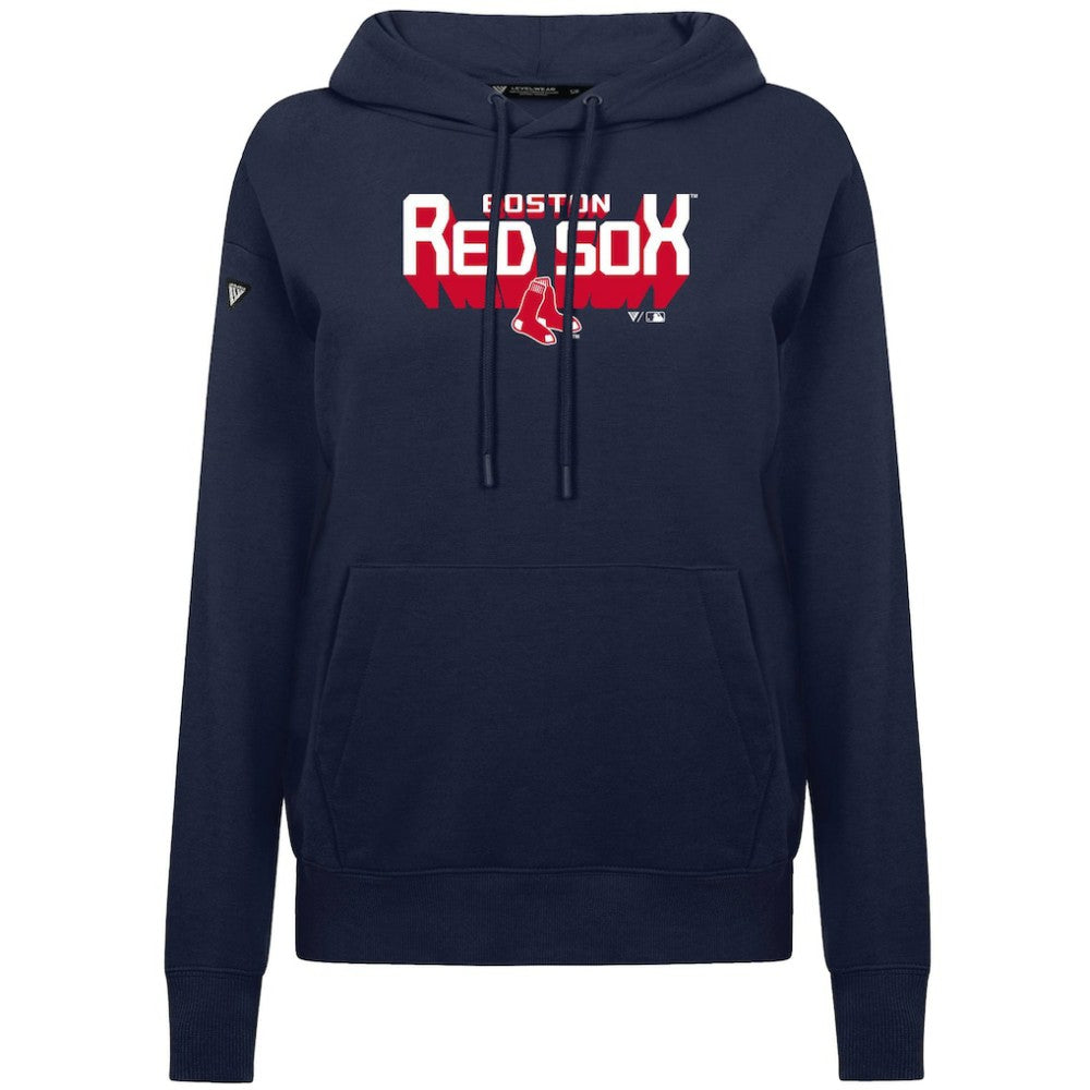 Boston Red Sox Levelwear Women's Adorn Retro 3D Pullover Hoodie - Navy Hoodies