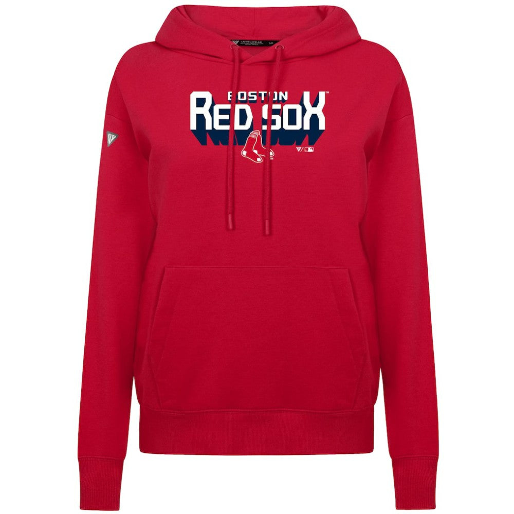 Boston Red Sox Levelwear Women's Adorn Retro 3D Pullover Hoodie - Red Hoodies