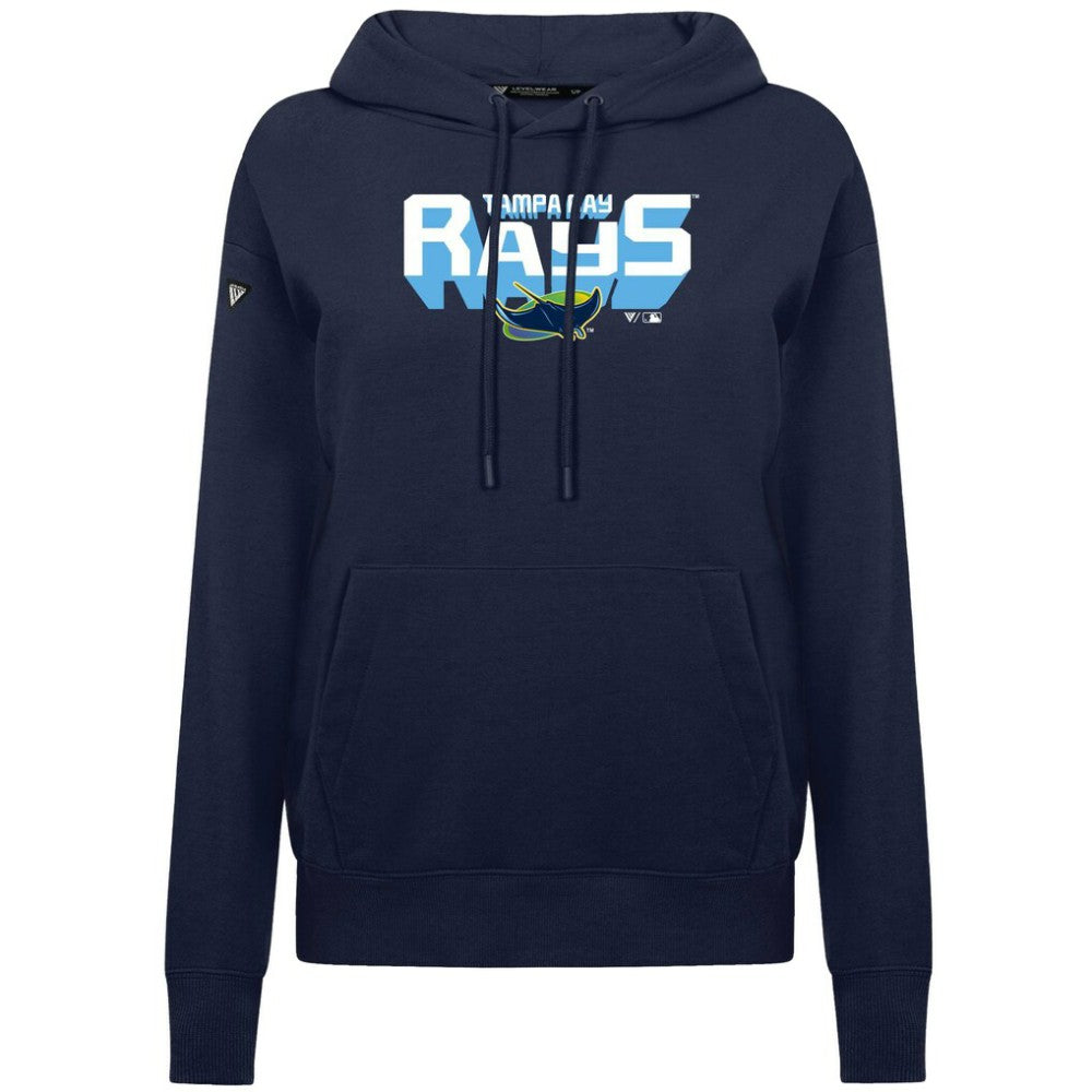 Tampa Bay Rays Levelwear Women's Adorn Retro 3D Pullover Hoodie - Navy Hoodies