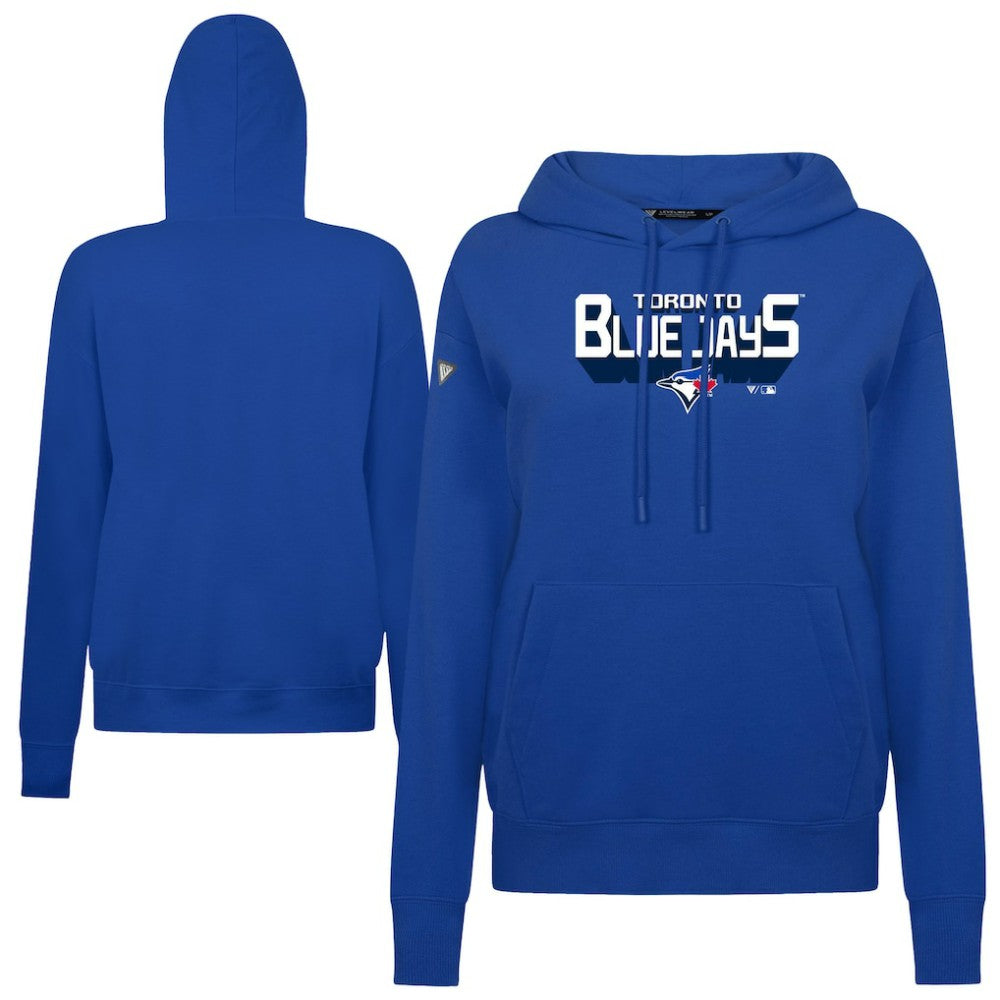 Toronto Blue Jays Levelwear Women's Adorn Retro 3D Pullover Hoodie - Royal Hoodies