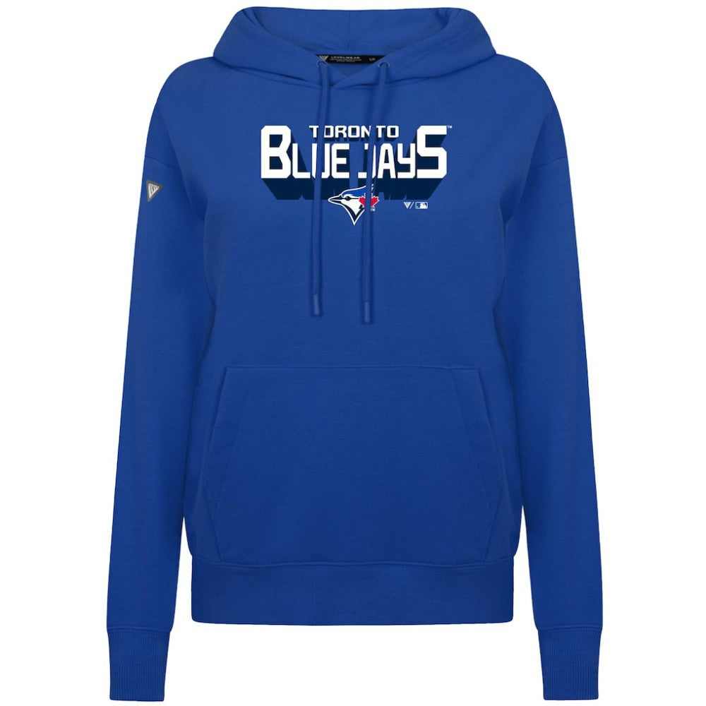 Toronto Blue Jays Levelwear Women's Adorn Retro 3D Pullover Hoodie - Royal Hoodies