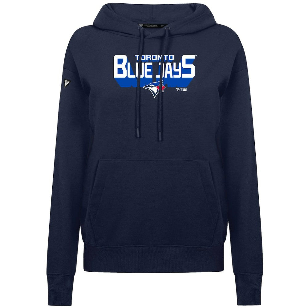 Toronto Blue Jays Levelwear Women's Adorn Retro 3D Pullover Hoodie - Navy Hoodies