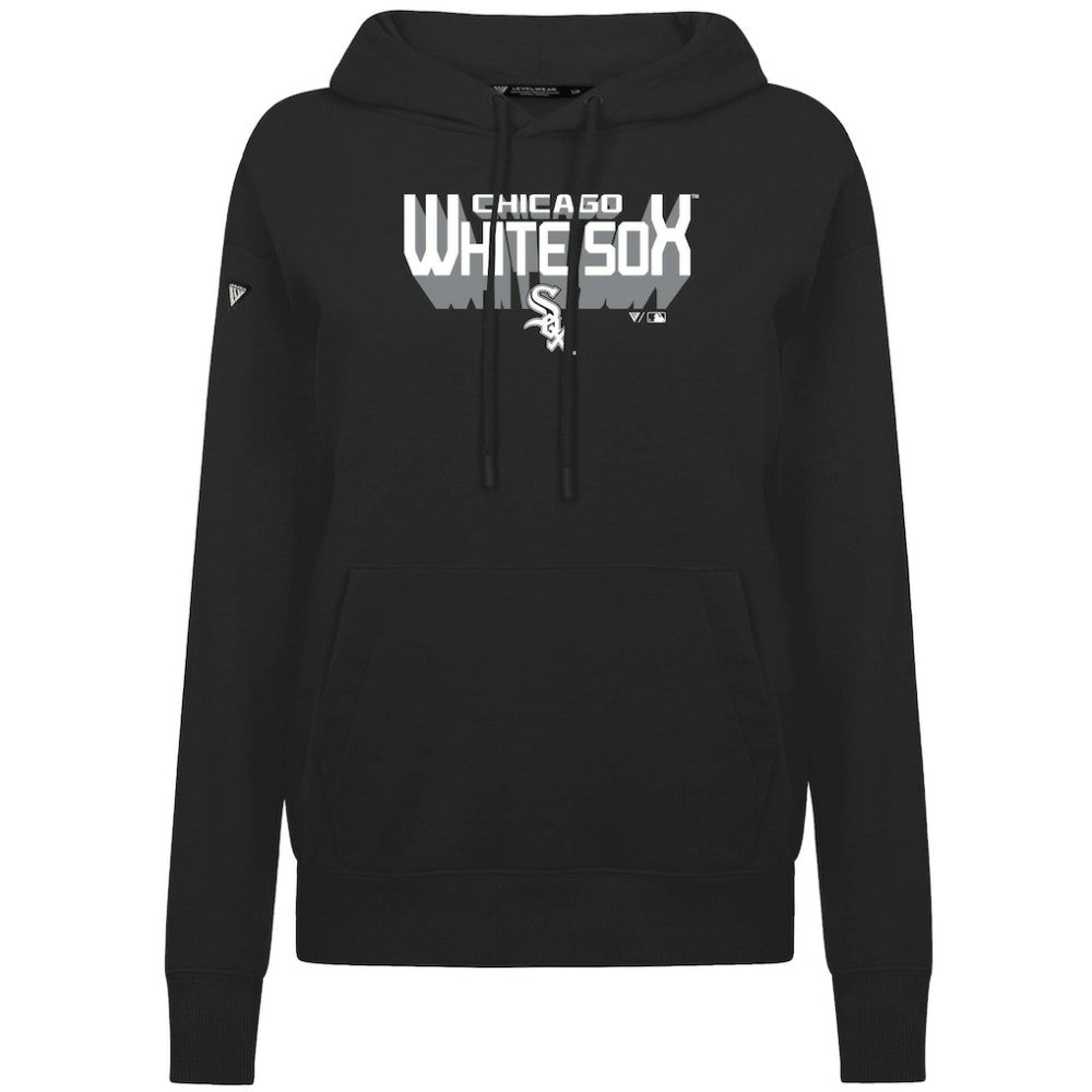 Chicago White Sox Levelwear Women's Adorn Retro 3D Pullover Hoodie - Black Hoodies