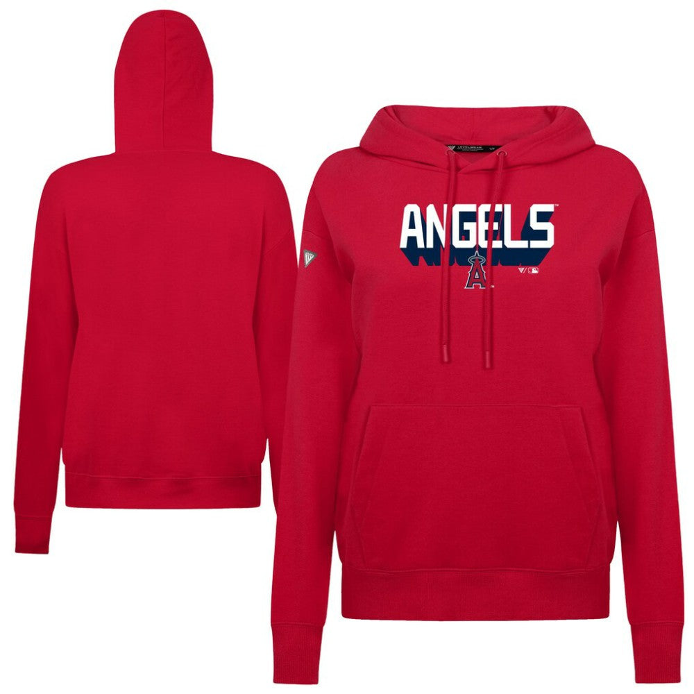 Los Angeles Angels Levelwear Women's Adorn Retro 3D Pullover Hoodie - Red Hoodies
