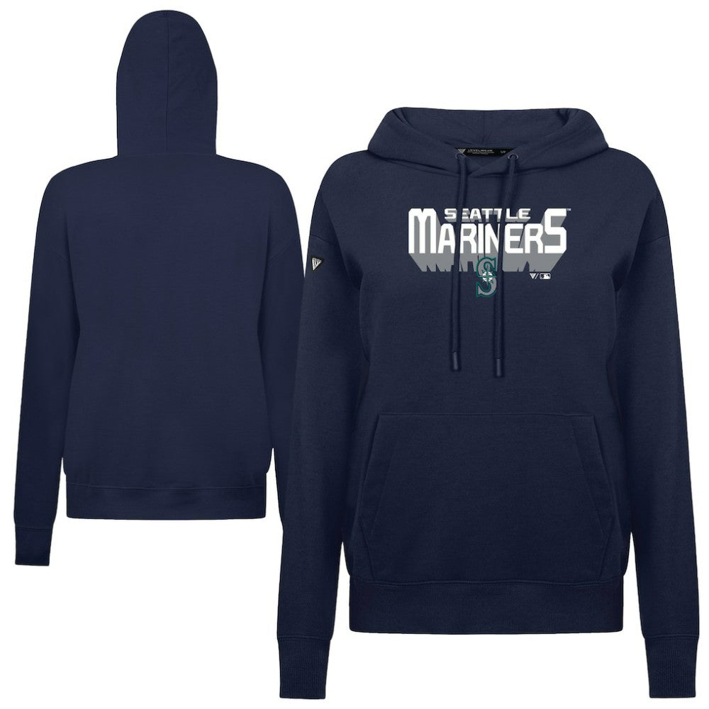 Seattle Mariners Levelwear Women's Adorn Retro 3D Pullover Hoodie - Navy Hoodies