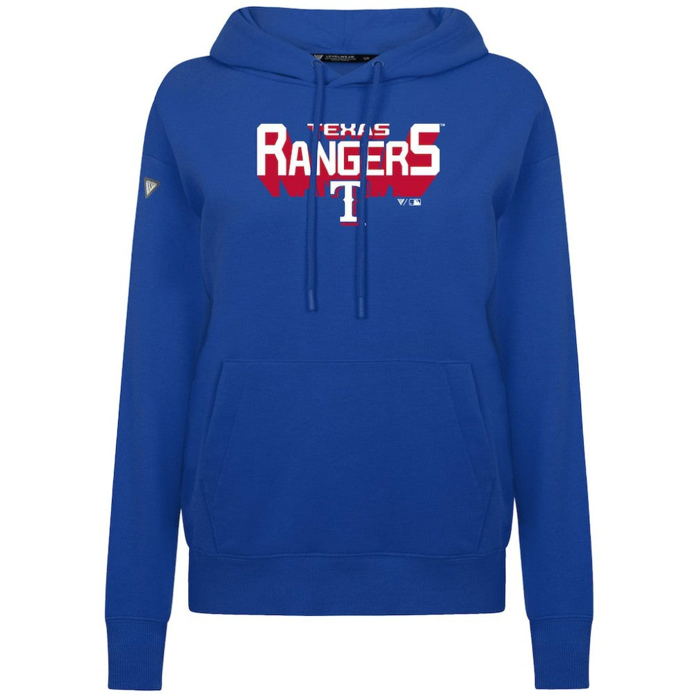 Texas Rangers Levelwear Women's Adorn Retro 3D Pullover Hoodie - Royal Hoodies