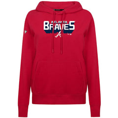 Atlanta Braves Levelwear Women's Adorn Retro 3D Pullover Hoodie - Red Hoodies