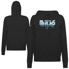 Miami Marlins Levelwear Women's Adorn Retro 3D Pullover Hoodie - Black Hoodies